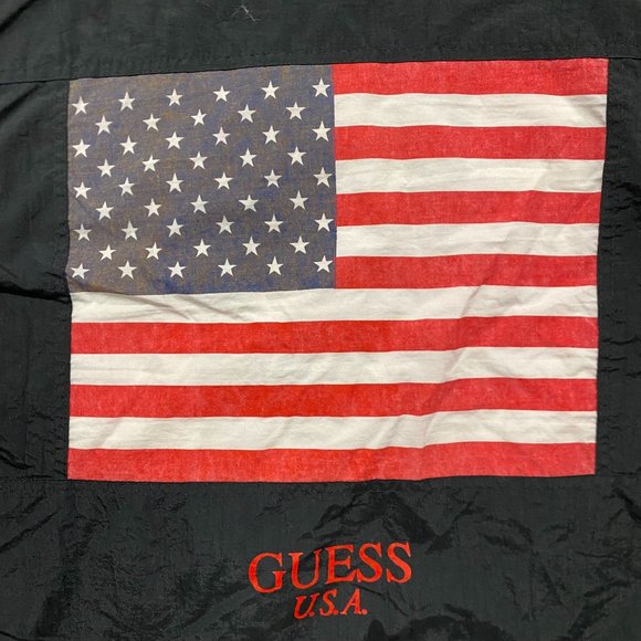 Vintage 90s Guess American Flag Essential Bomber Jacket - Picture 5 of 5